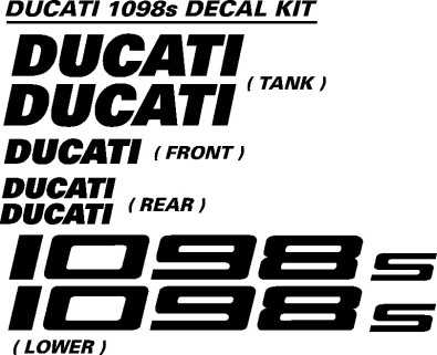 Ducati 1098s decals stickers graphics kits
