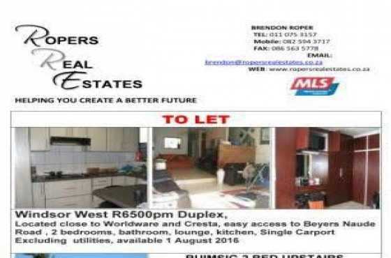 Duplex 2 bedroom for rental