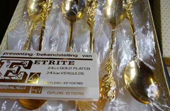 Eetrite 24ct gold plated. 6 spoons