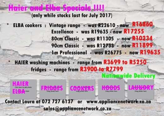 ELBA amp Haier July specials