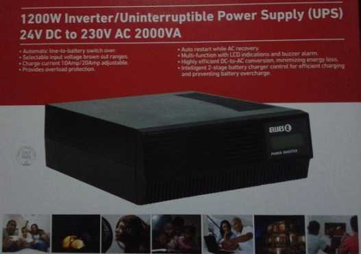 Ellies InverterUPS 24V DC TO 230V AC2000VA - New and in box never been used