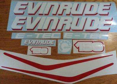 Evinrude motor cowl boat decals stickers graphics