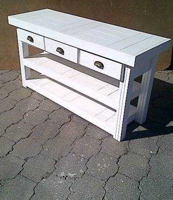 Food Server Farmhouse series 1500 with 3 drawers White