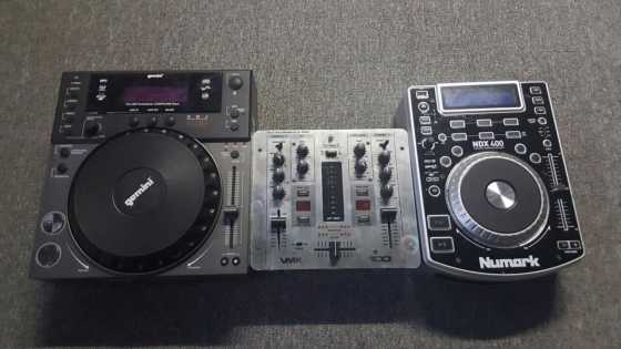 Full DJ setup and equipment with all cables