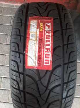 Fullrun new tyres at R 2225 each fitted and balanced in Pretoria. Sizes 275-40-20 Normal.