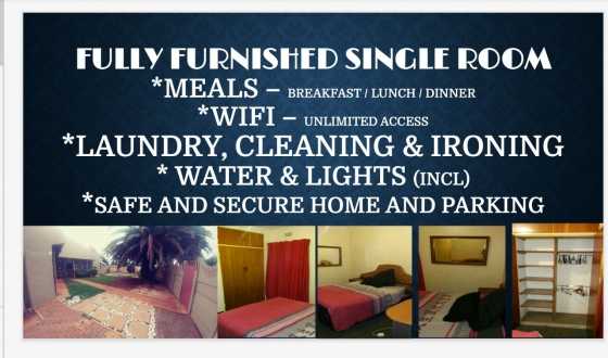 Fully Furnished room incl meals  washing  wifi