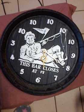 Funny wall clock for bar