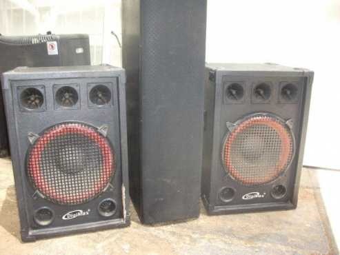 Garage clean up time , speakers for sale