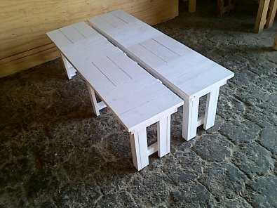 Garden bench Cottage series 1400 White washed