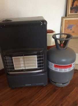 Gas verwarmer met gasbottel vol gas