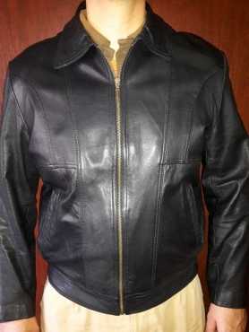 Genuine Black Leather Jacket - L.A. Creations.