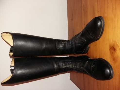 Genuine Italian leather long boots