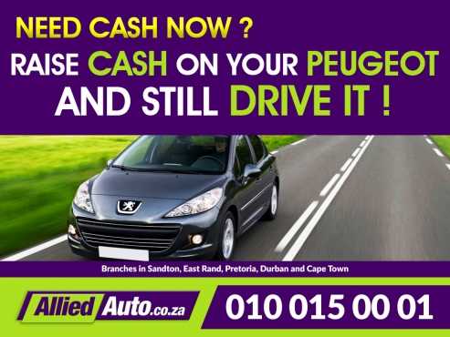 Get cash for your Peugeot Raise cash on your Peugeot and still drive it