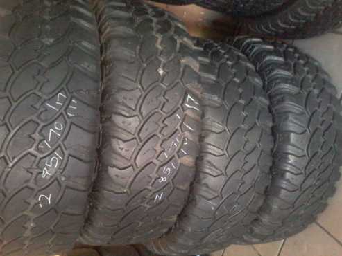 Get it second hand and excellent condition Mud-Terrain tyres.