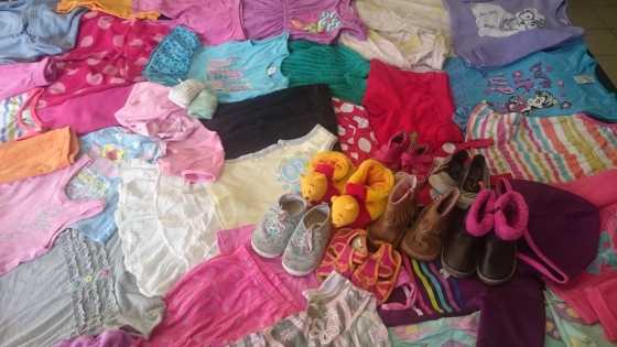 GIRLS CLOTHES AND SHOES FOR 12 -24 MONTHS
