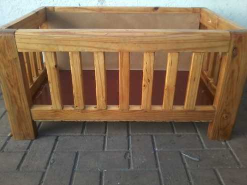 Girls wooden play cot