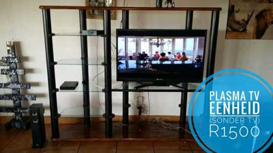 glas en staal plasma tv stand