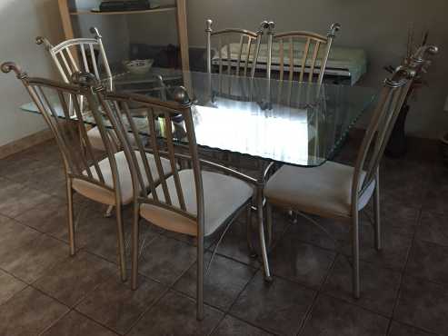 Glass dining room set