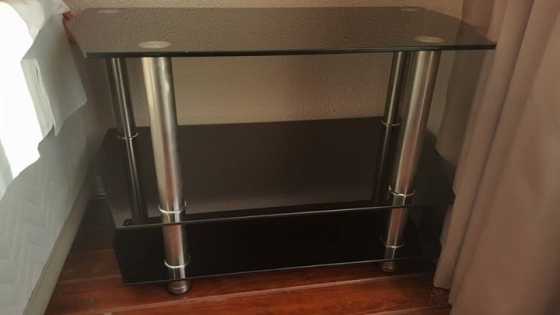 Glass tv stand