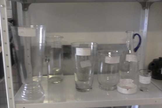 Glass vases and jugs