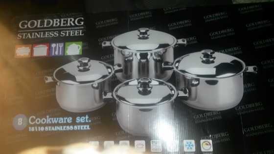 GOLDBERG 8 pcs COOKWARE SET FOR PROFESSIONAL CHEFS