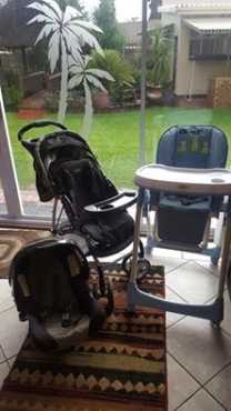 Graco pram  matching Graco car seat  High chair