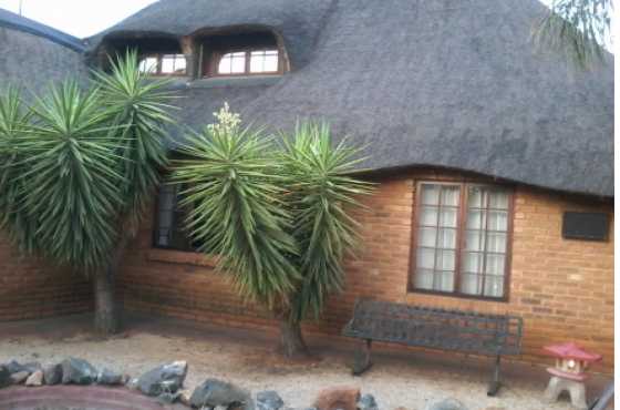 Grand double-storey thatch roofed home on big stand