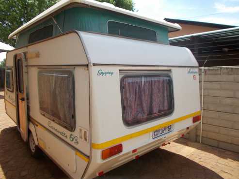 gypsey caravette 6 b with full tent in excellent condition must be seen