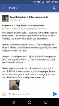 Hair extensions, real human hair