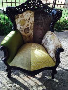 Hand carved Victorian throne chairs