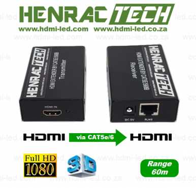 HDMI EXTENDER (pair), 60M via single CAT cable, no IR support.