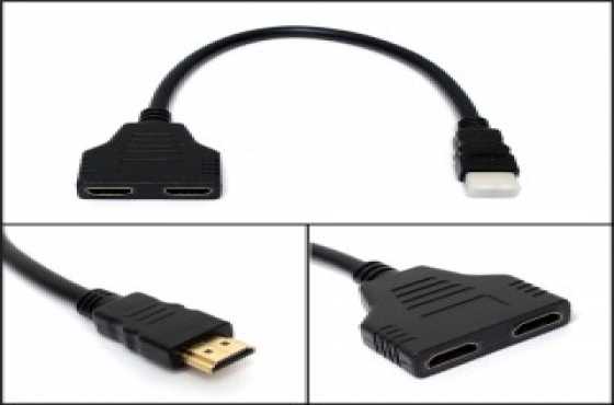 HDMI Male to Dual Female HDMI Cable Adapter Splitter Support 1080P