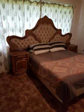 headboard, side tables and dressing table