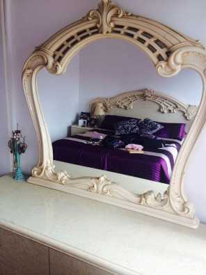 Headboard with side tables and Dresser