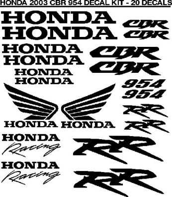 Honda CBR 954 rr decals stickers graphics kits