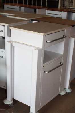 Hospital type bedside cabinets on wheels