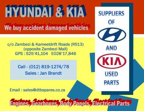 Hyundai amp Kia used spares for sale. Quality used parts at best prices