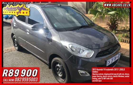 Hyundai I10 automatic 2013 1.25GLS 44200km Steering controls, telephoneCell prep kit with mic, Airc
