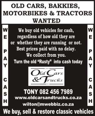 I buy classic cars and bakkies