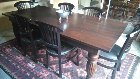 Imported Indonesian teak dinning room table and sideboard