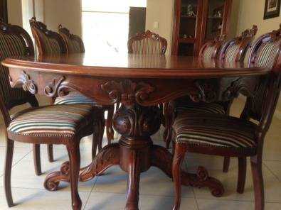 Imported Italian Walnut Dining Room set (10 Piece)