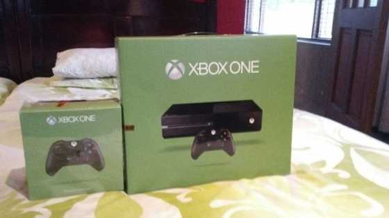 In Box, XBOX ONE With 500GB Harddrive, 2 wireless controllers amp Latest Games.