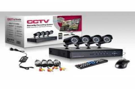 IndoorOutdoor DayNight CCTV Camera Set. 4 Channels Complete Set.