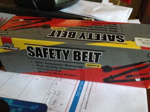 Inertia 3 Point Safety belts, Brand new