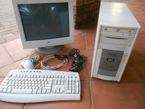 Intel Celeron desktop PC with monitor