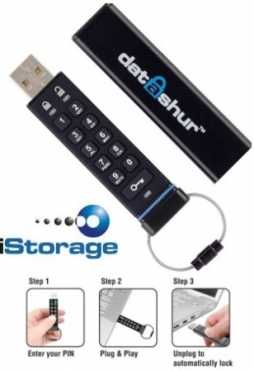 iStorage datAshur 256-bit encrypted 4GB PIN Protected Flash Drive