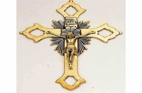 Italian Bizantina Brass Crucifix - 30cm