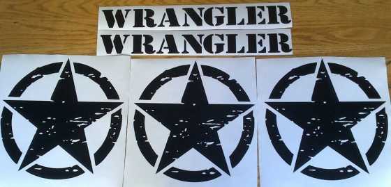 Jeep distressed star decals for doors and bonnet - see pics