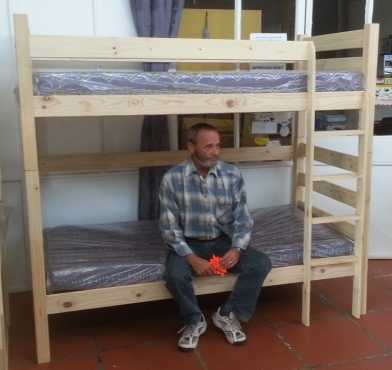 Jerry039s Tall Boy Bunk in  raw pine wood