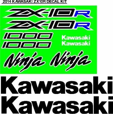 Kawasaki ZX10R graphics stickers decals for all year bikes - See pics